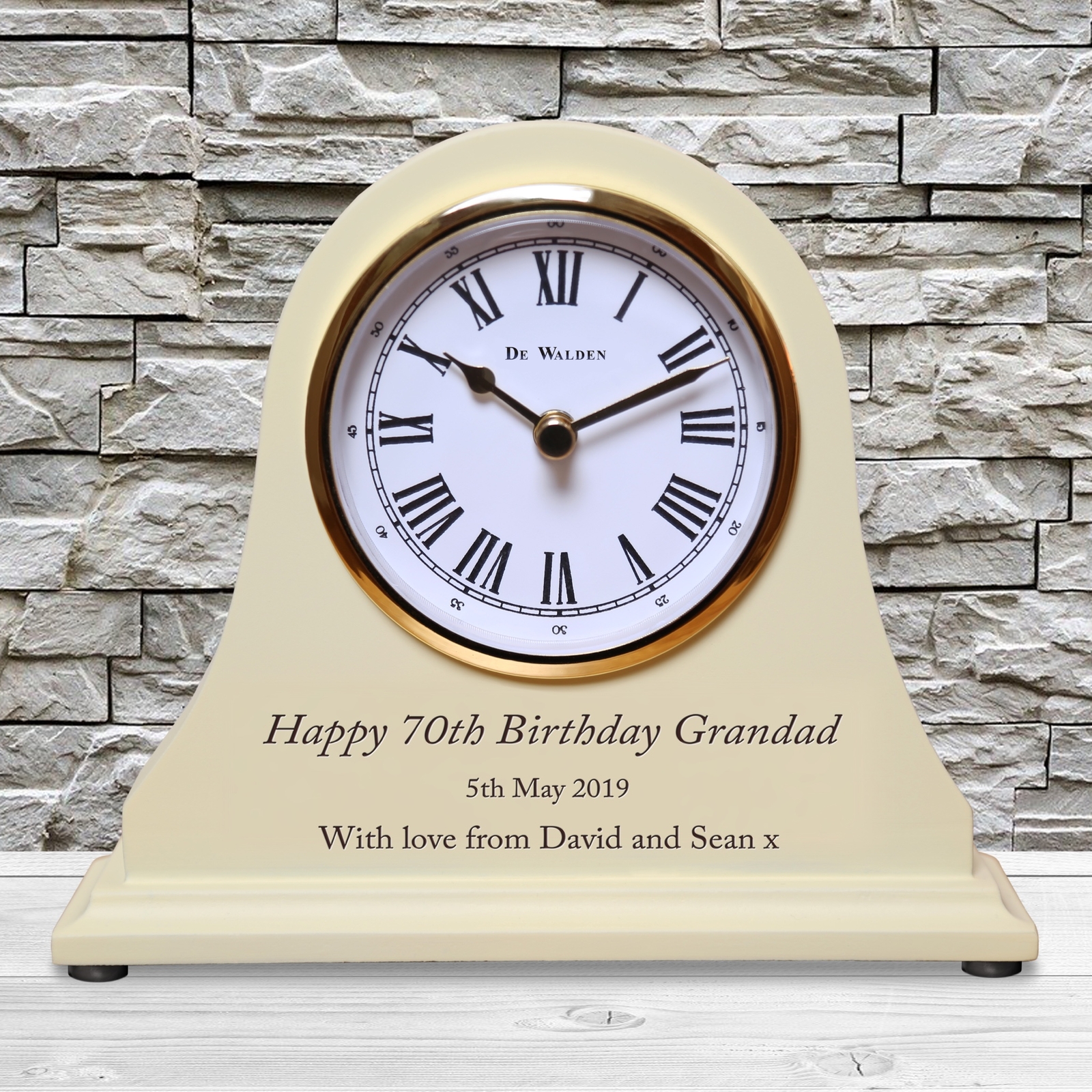 Grandad’s Engraved Birthday Wooden Clock 60th 70th 80th 90th Grandpa Gift Idea
