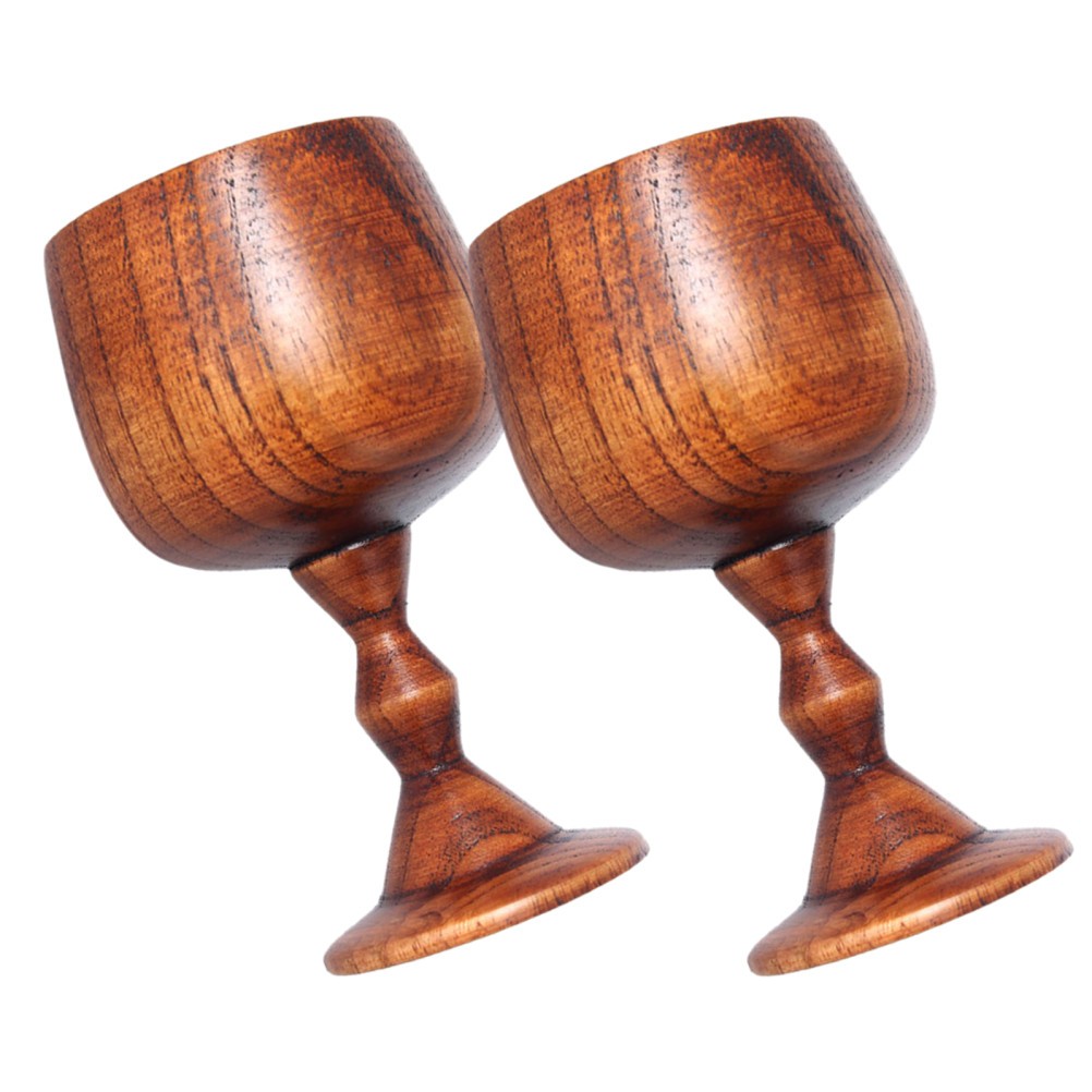 2 Pcs Wood Cups for Drinking Glassware Drinkware Highball Glasses