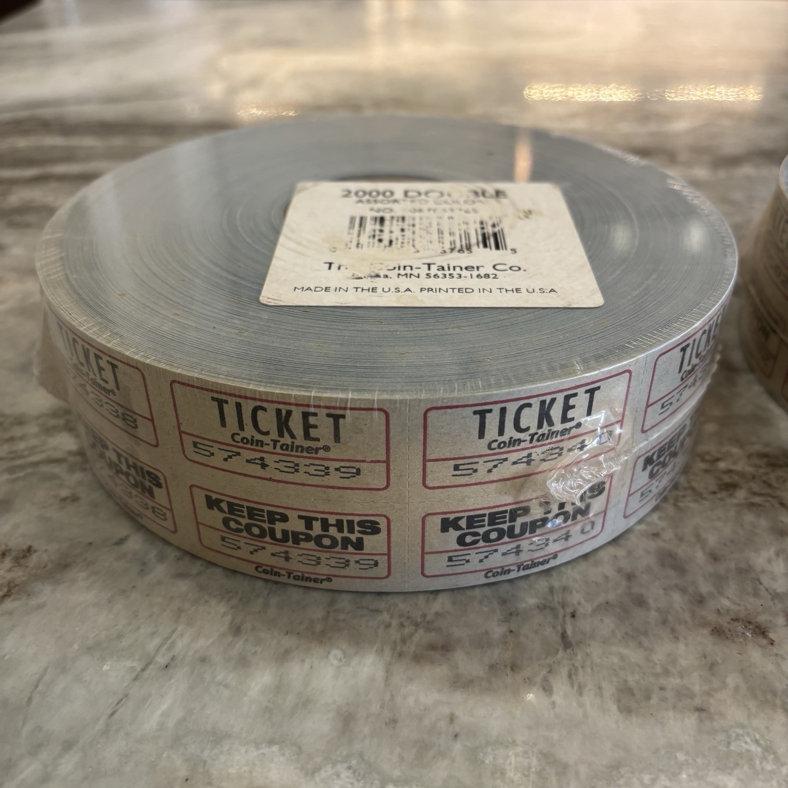 2 Rolls Raffle Tickets Double Roll Events, Carnivals 2000 Ticket Count Per Roll
