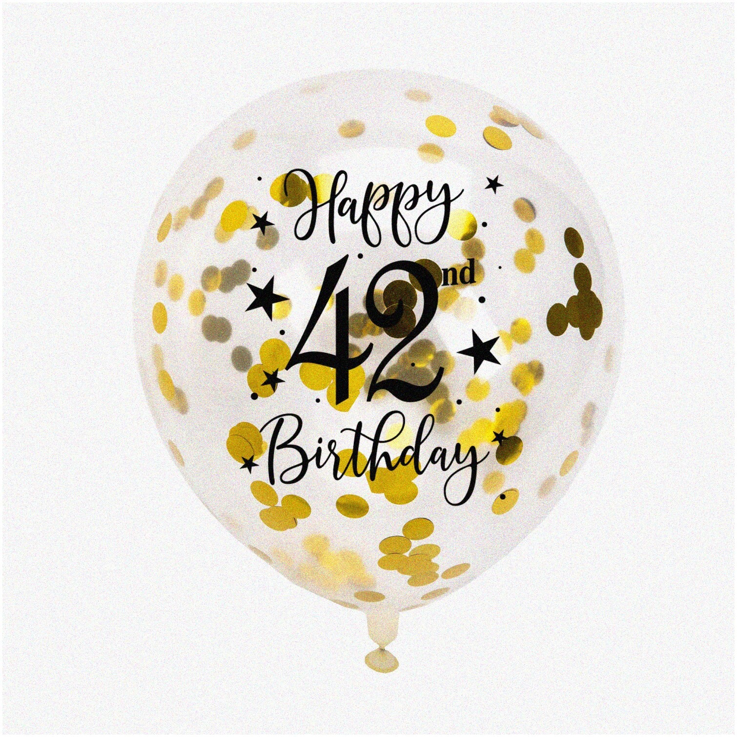 Gold Confetti Latex Balloons for 42nd Birthday Celebration