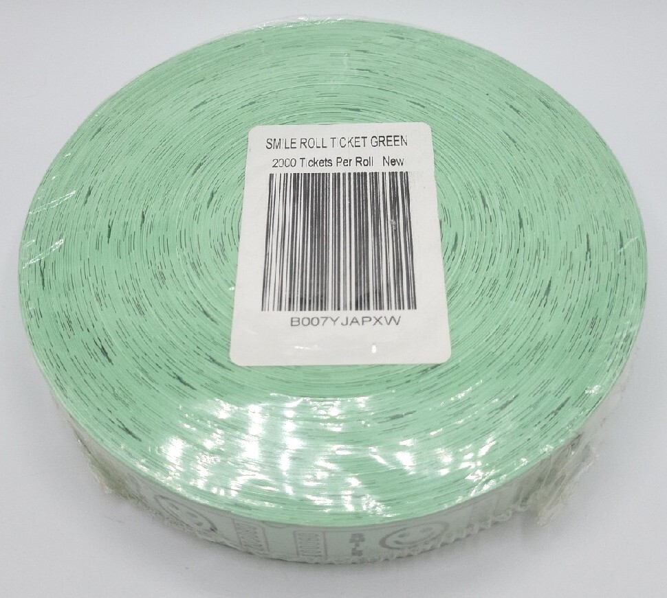 Indiana Ticket Company Smile Ticket Roll Lime Green. Shrink Sealed New