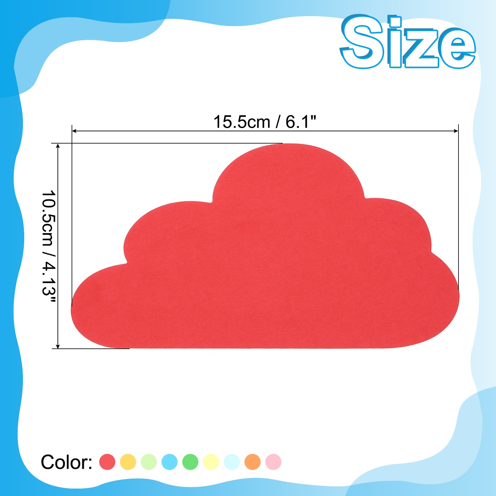 4.2×6.1″Cutouts Paper, 54Pcs Clouds Assorted Color Paper, Multicolor