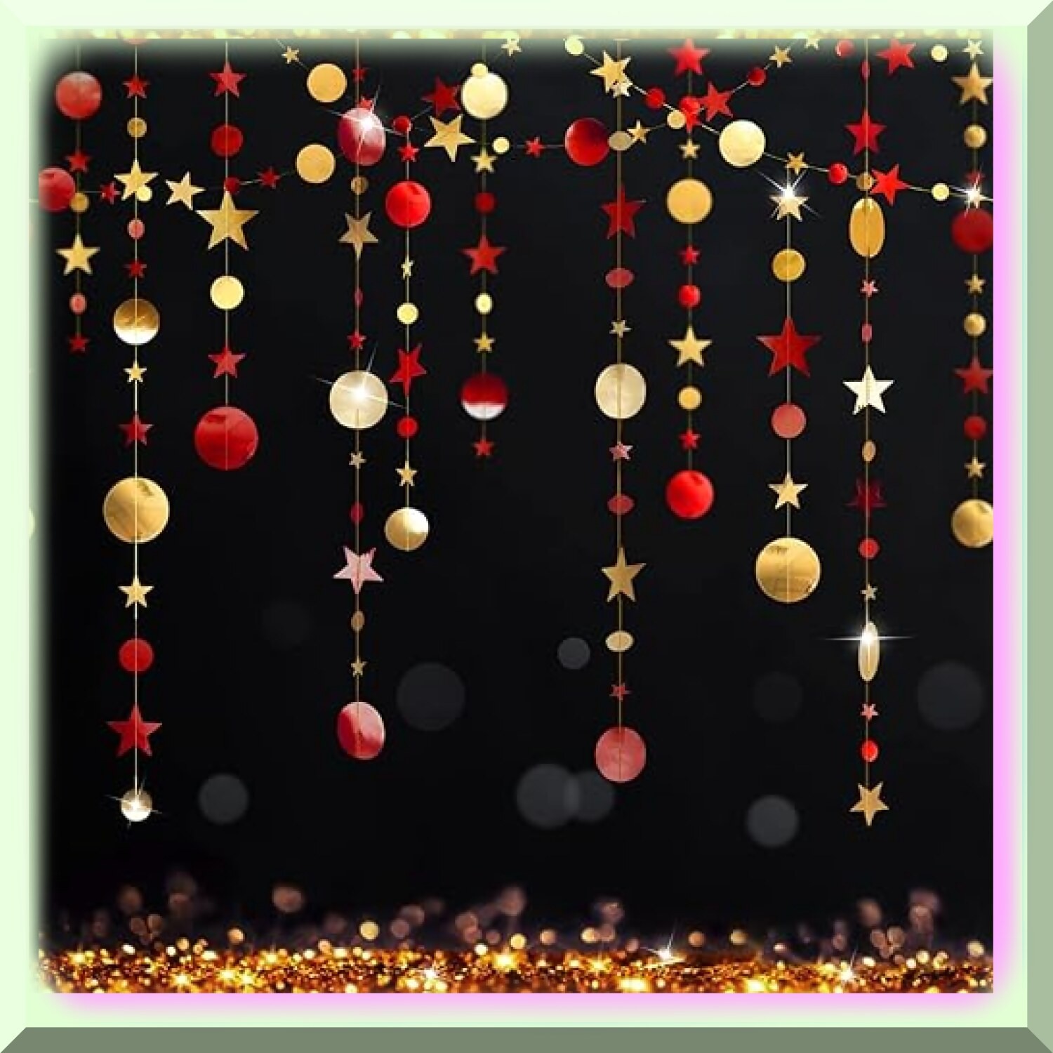 Golden Starry Night Celebration Garlands 52ft