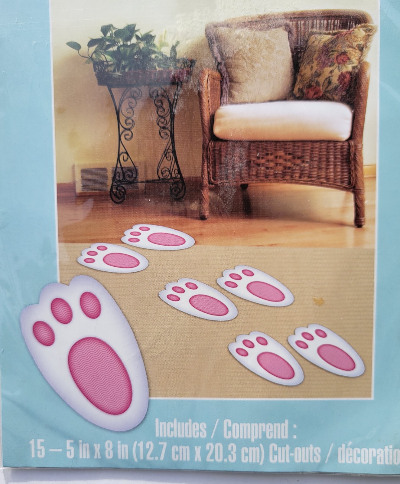 Large 5″x8″ Easter Bunny Paw Foot Prints Rabbit Tracks 15 Ct. Pkg. Decoration