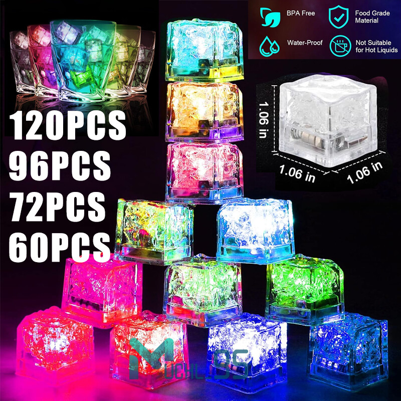 Light Up Ice Cubes Multicolor Glowing Flashing Ice Cubes for Drinks Club Party