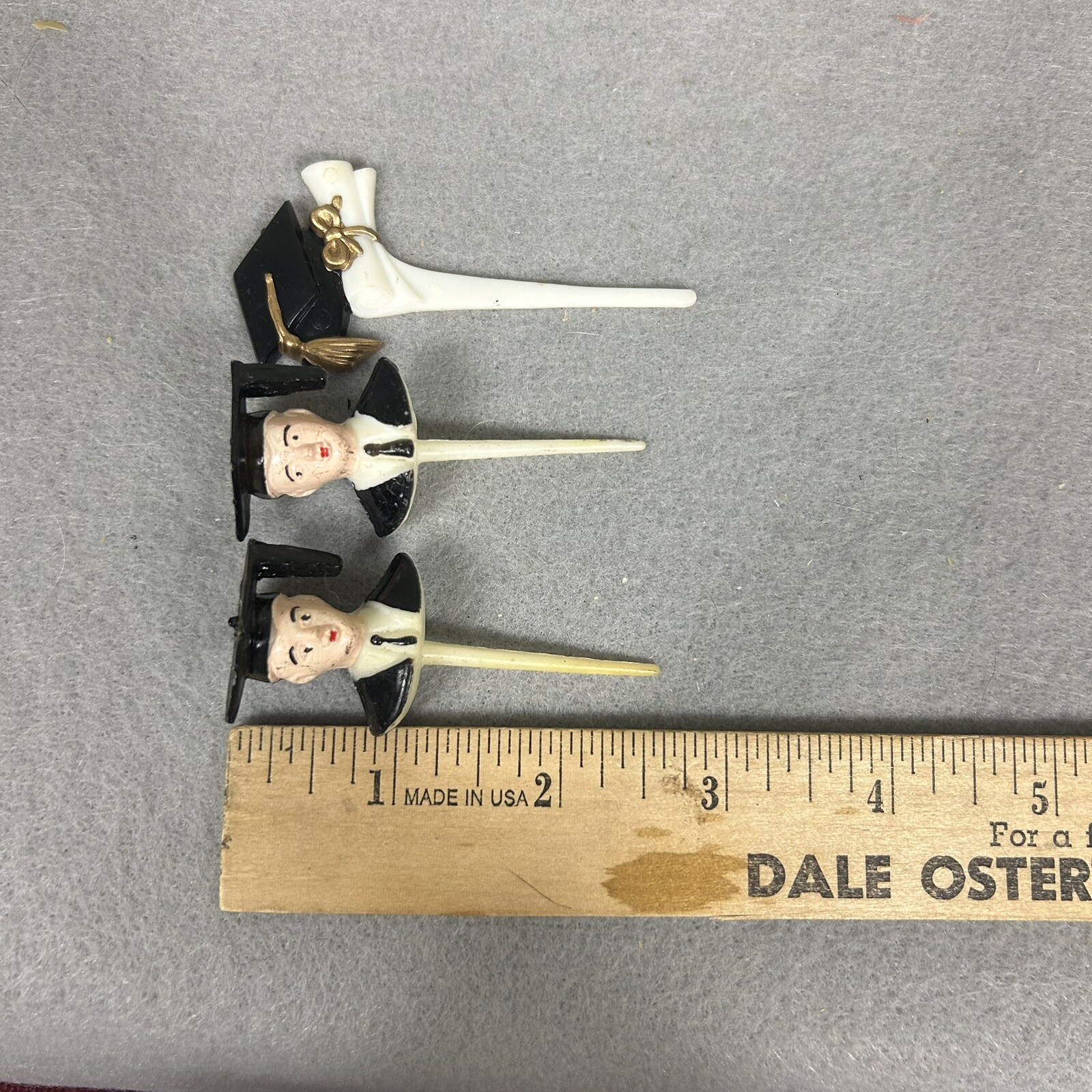 Lot of 7 Vintage Graduation Cupcake Picks Cake Toppers Boy Girl