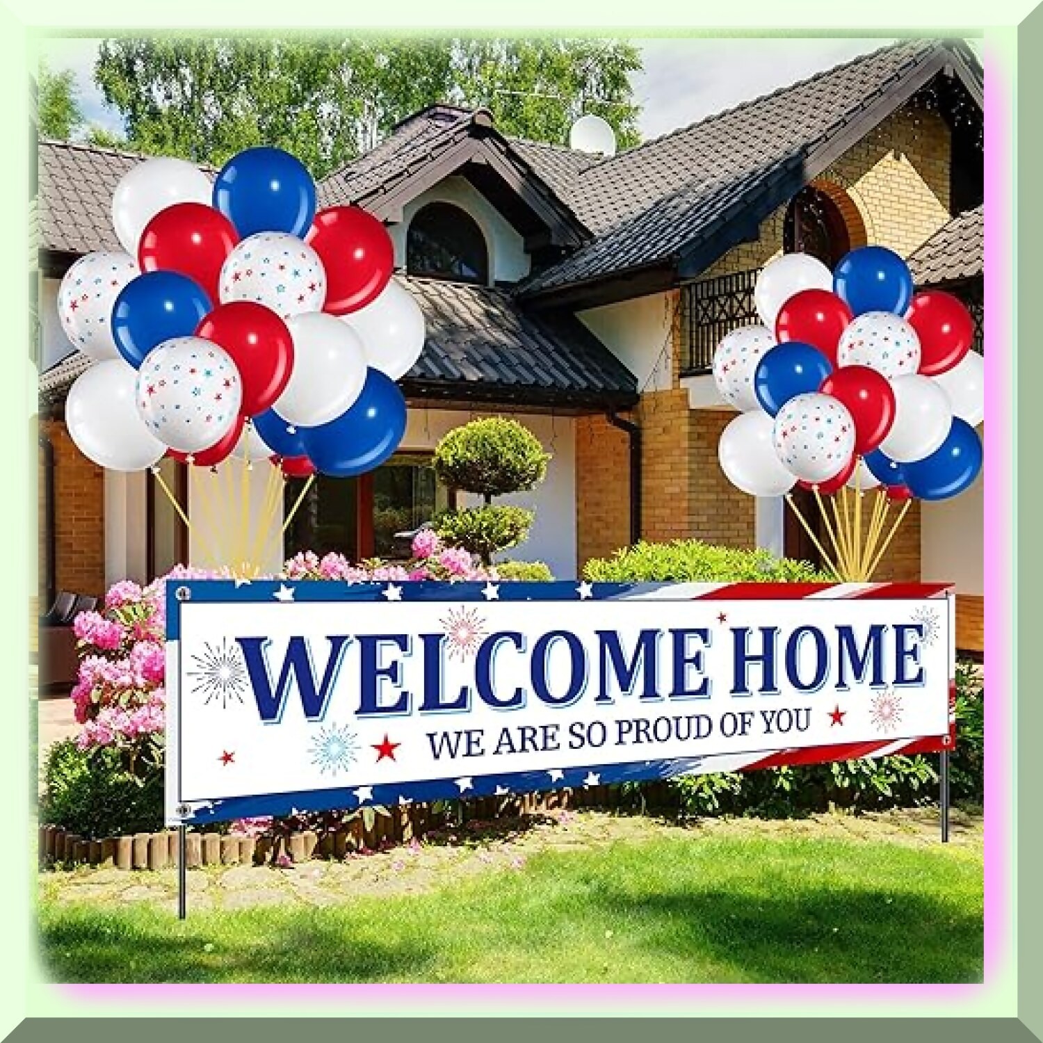 Welcome Home Banner Set with Balloons