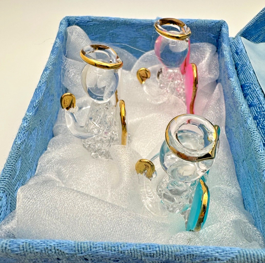 Set 3 Glass Guardian Angels Gift with Verse – Worry Box