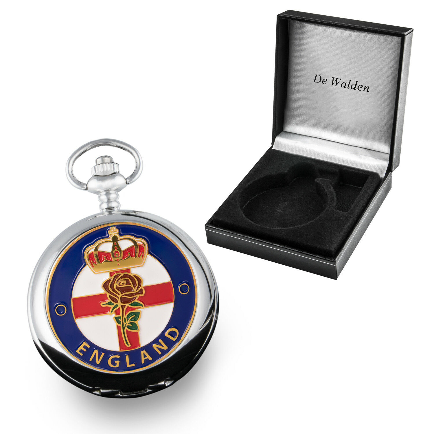 England Enamel Fronted Mens Quality Pocket Watch Birthday Gift 18 21 30 40 50 60
