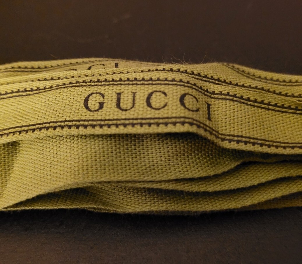 Gucci Ribbon 87 Inch Olive Green Black Luxury Gift Wrap Hair Tie Package Present