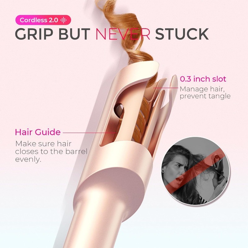 Cordless Automatic Curling Iron – TYMO CurlGo 1 Inch Beach Waves Rotating
