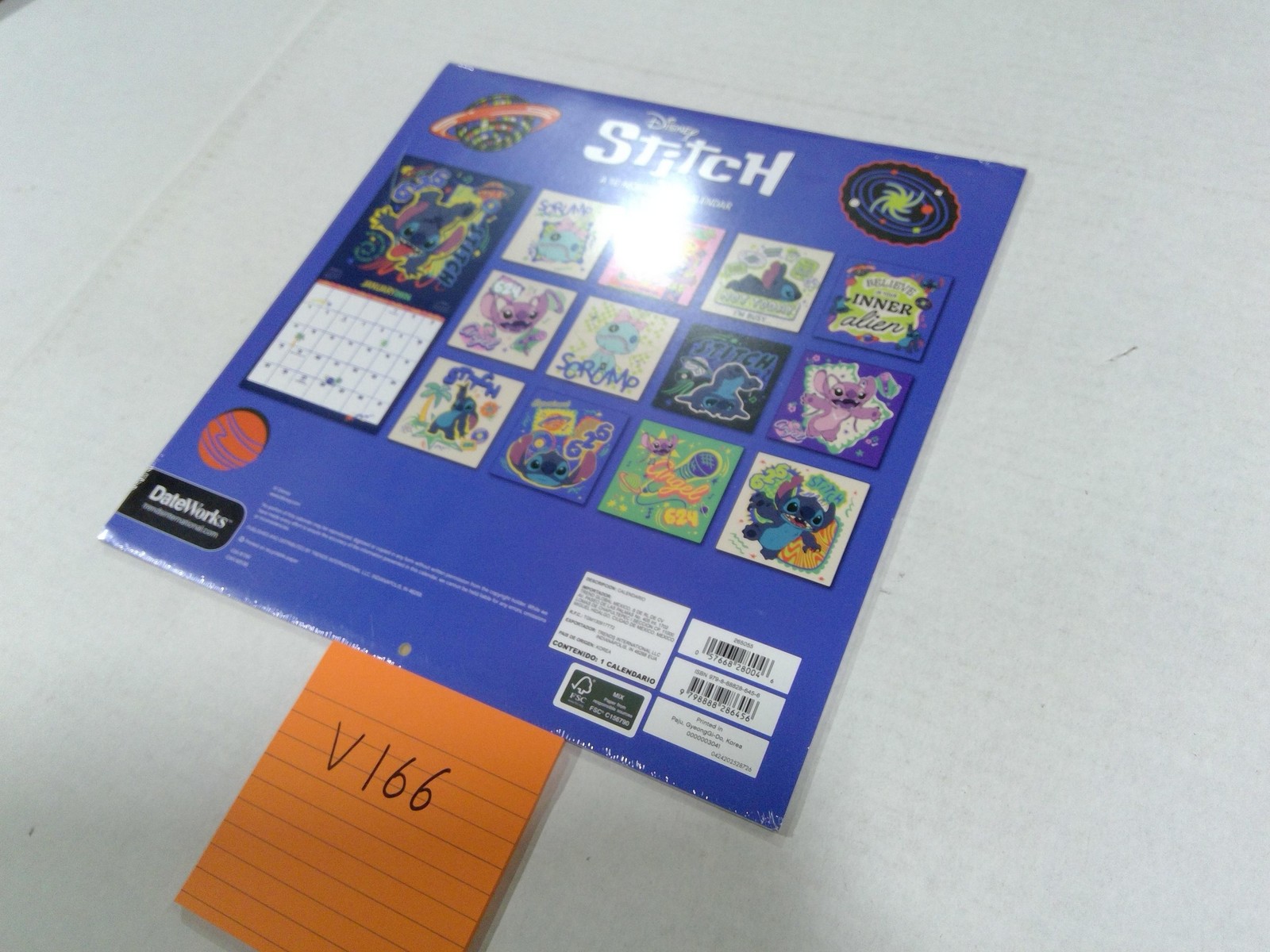Disney Stitch 2026 Wall Calendar 16-Month DateWorks Kids Cartoon Sealed New