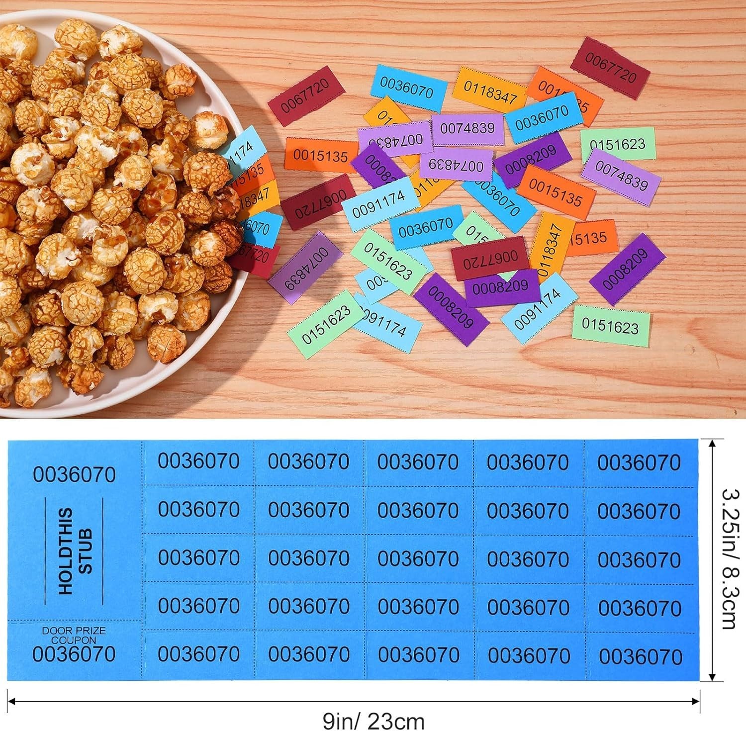 Vibrant 2000 Sheet Raffle Ticket Set – Perfect for School Events & Fundraising