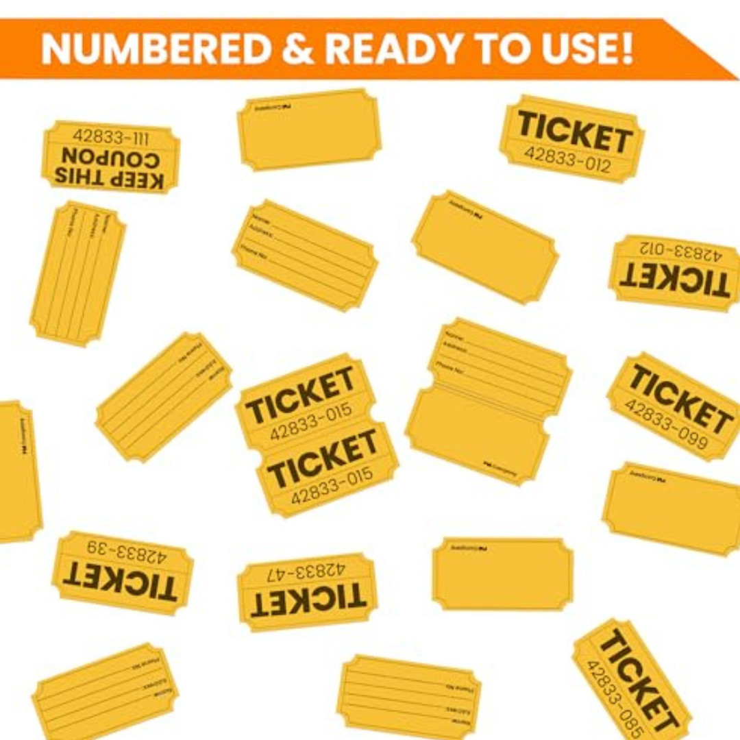 2000 Pcs Raffle Tickets Roll 1000 Pairs Double Stub Event Carnivals Tickets