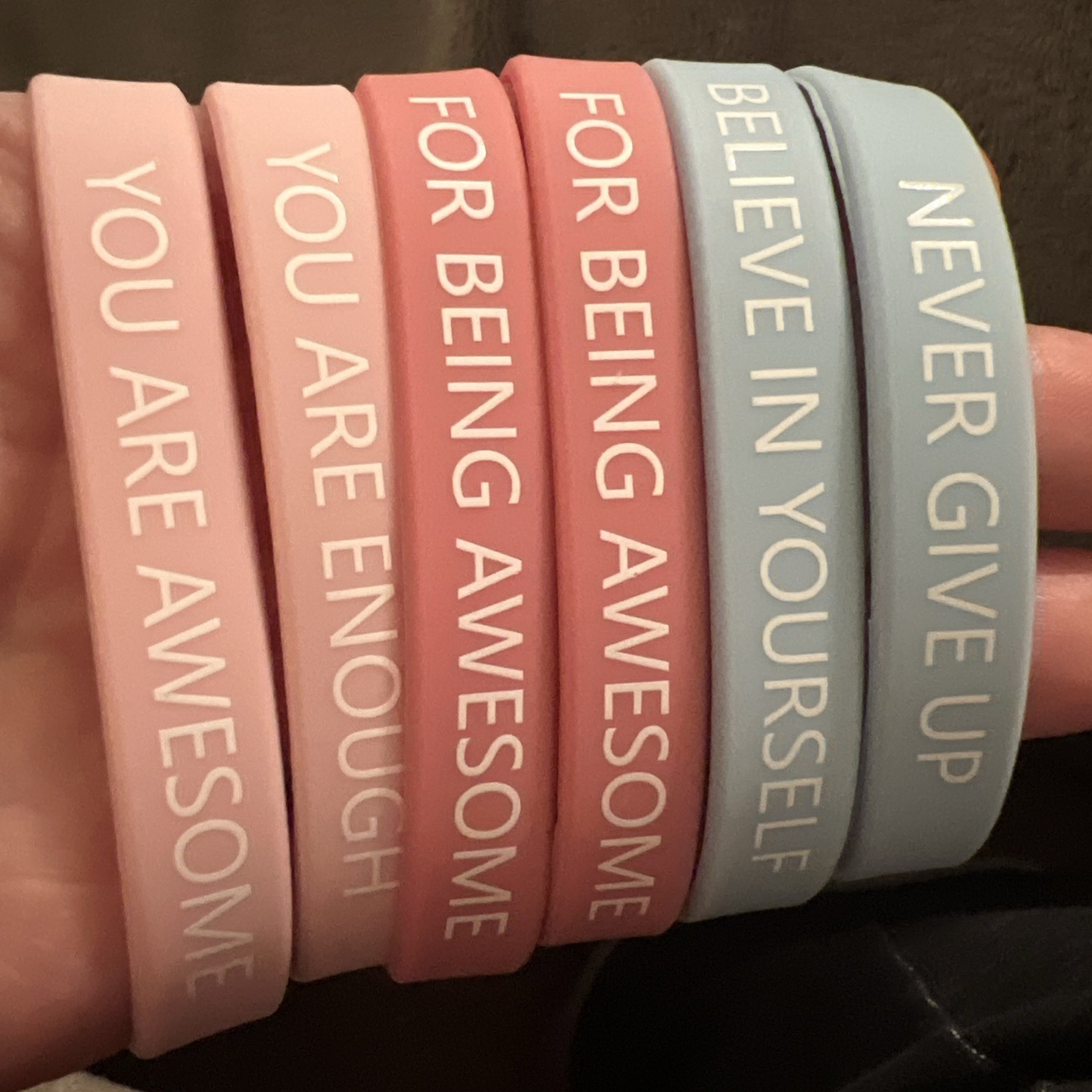 12 Pcs Inspirational Rubber Bracelet Motivational Quote Silicone Colorful