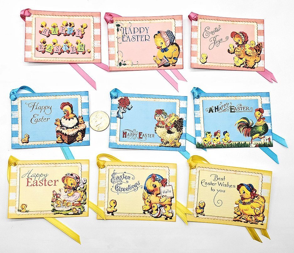 9-Easter-Retro-1950’s-Mid Century-Junk Journal-Linen Cardstock-Gift-Hang-Tags