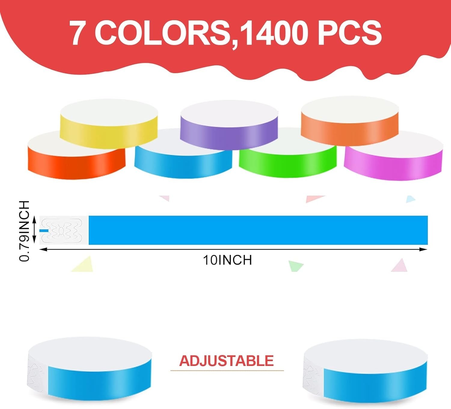 Durable 1400-Pack Neon Paper Wristbands – Perfect for Parties & Concerts