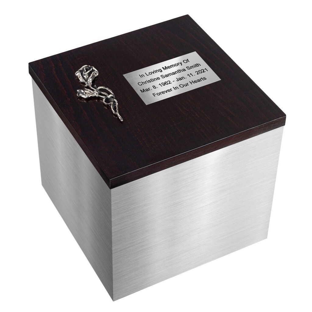 Silver Box For Ashes – Exclusive stainless steel cremation urn for Adult ashe