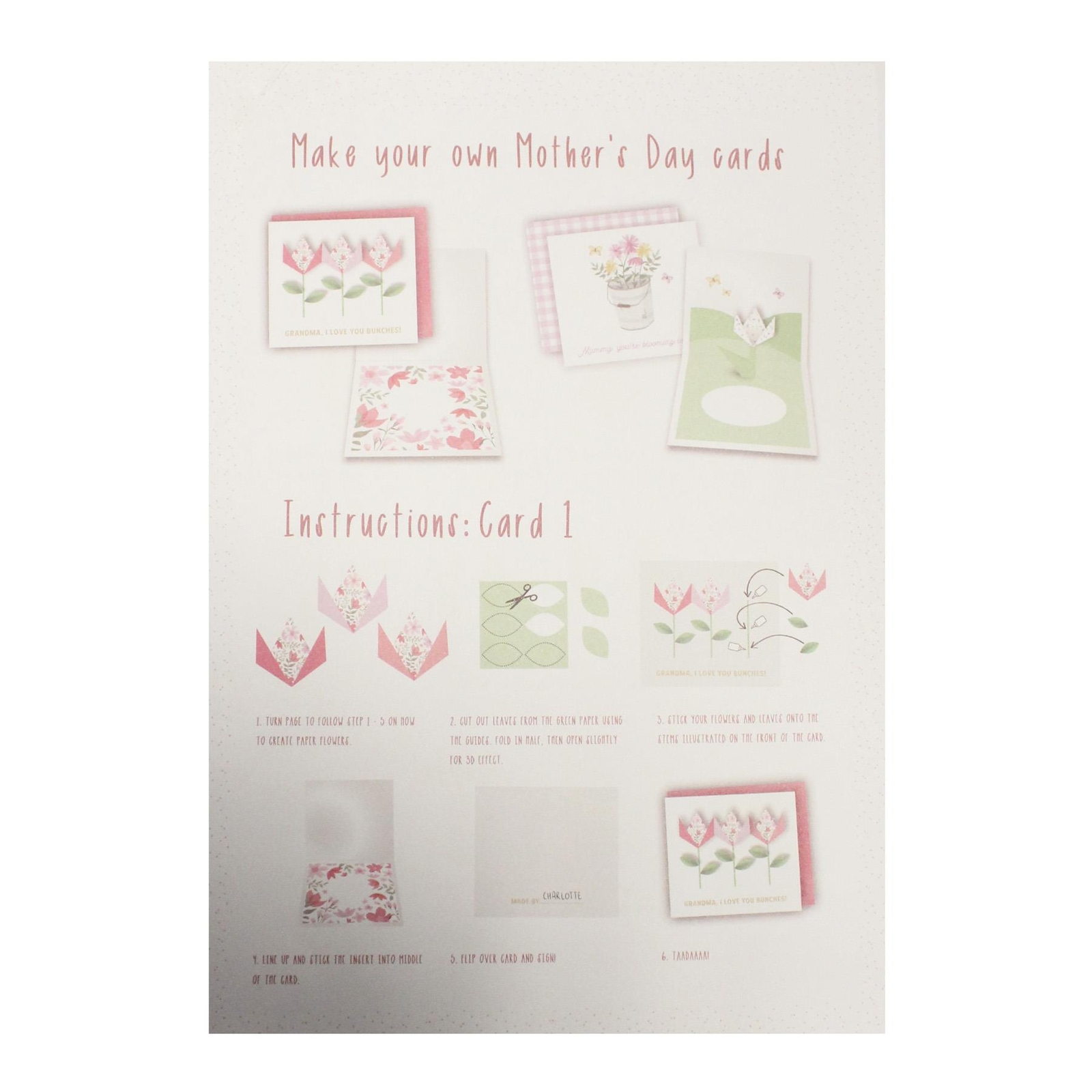 Mothers Day Make your Own Cards Kit Mummy and Grandma