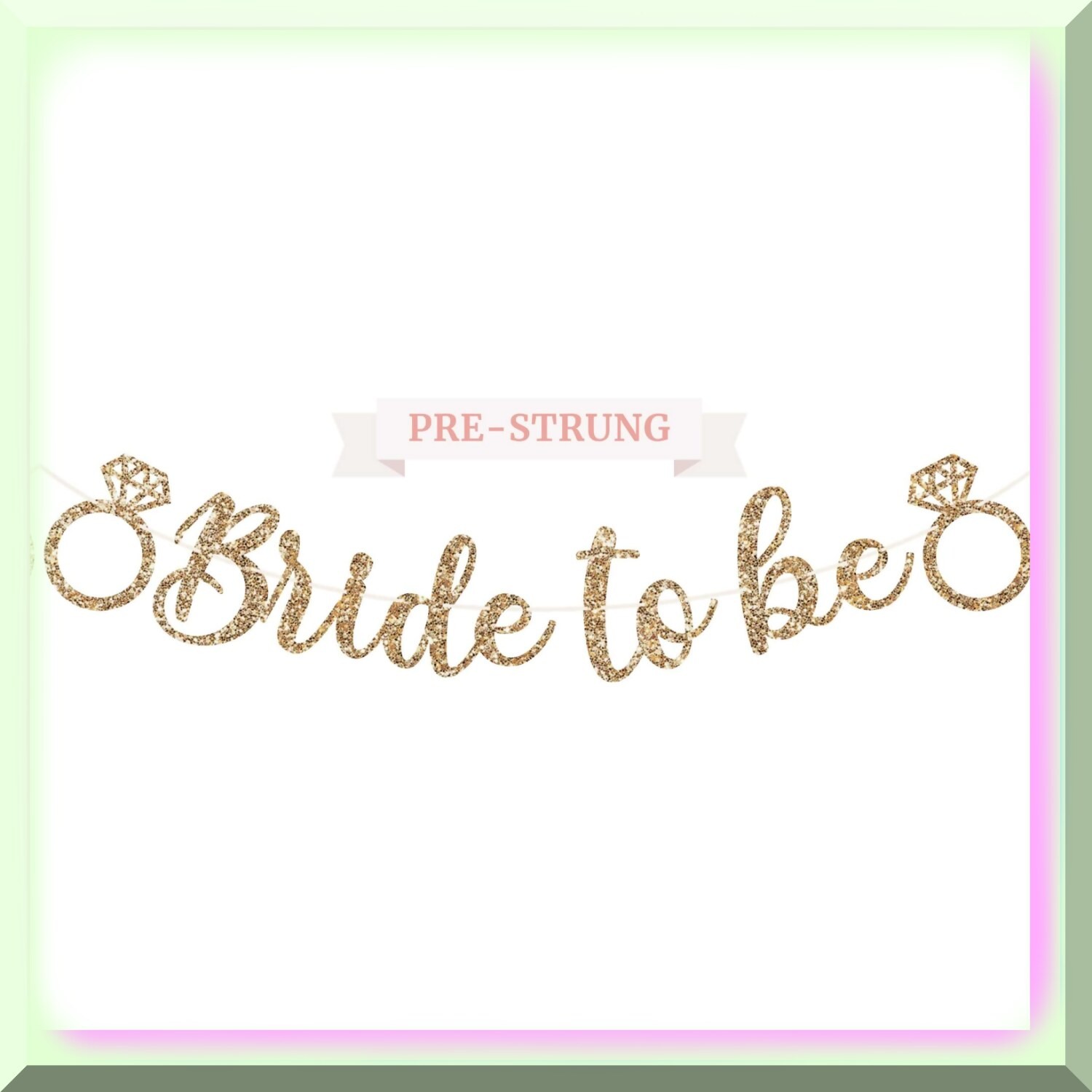 Gold Bride to Be Banner for Bachelorette Party