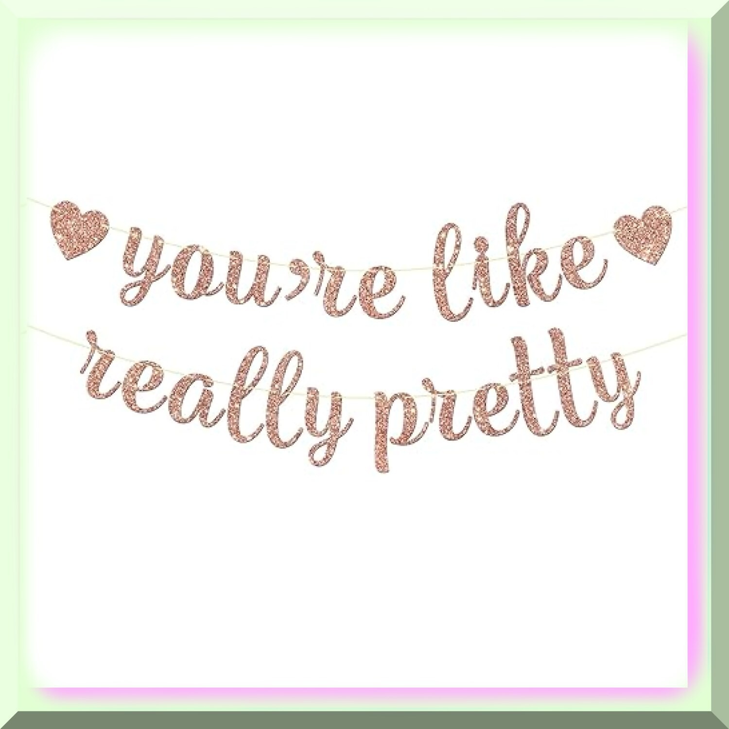 Rose Gold Celebration Banner with Glitter Paper