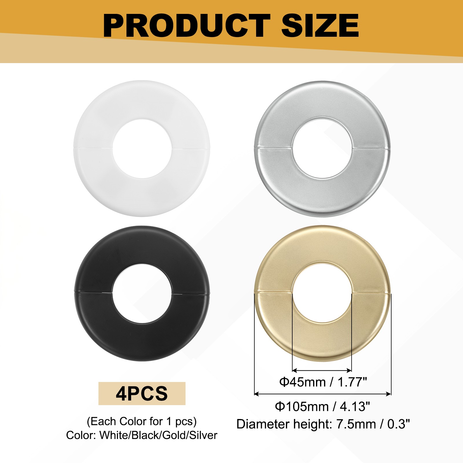 Split Wall Plates 105mm/4.13″ OD, 4 Pieces Screwdrivers 45mm Dia, for 4 Colors