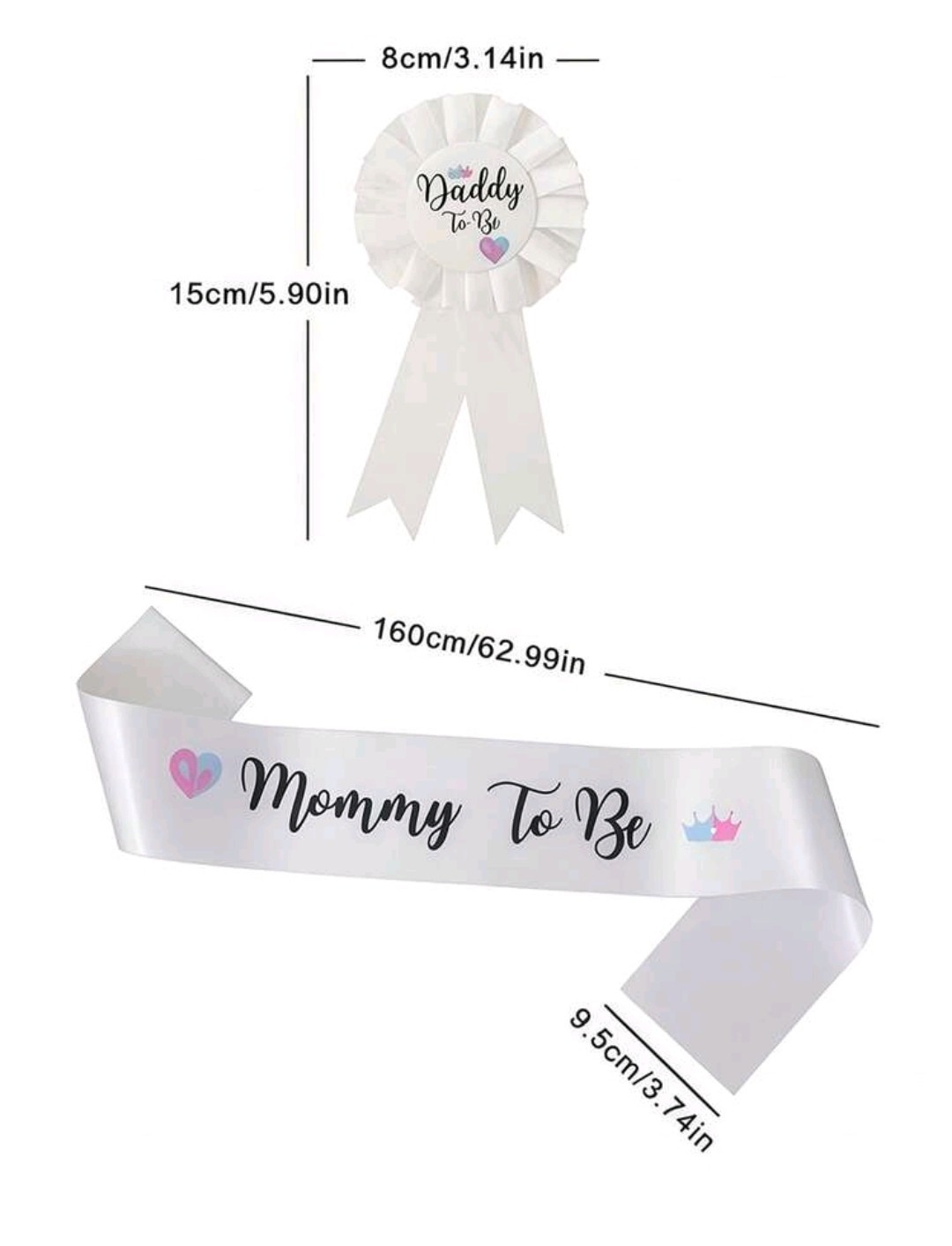 Mommy To Be Sash & Dad To Be PIN