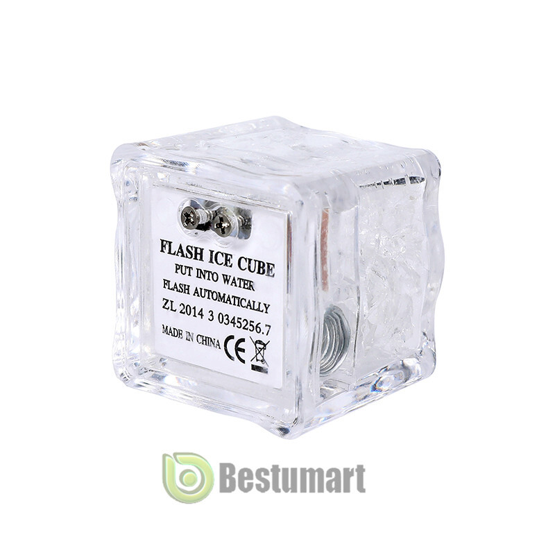 8/48xMulti Color Rainbow Flash Light Up Ice Cube LED Glow Ice Cube ON/OFF SWITCH