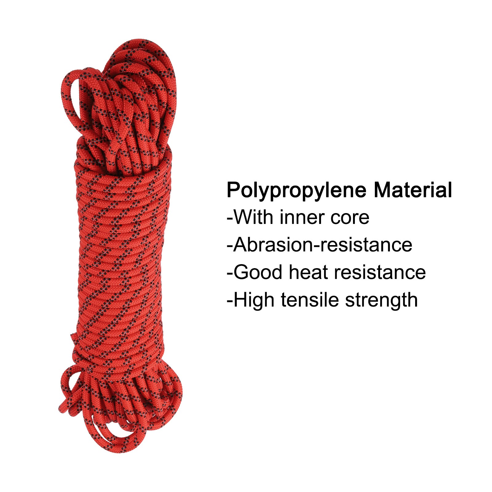 3/8″ 30m High Strength Diamond Braided Nylon Rope, Red for