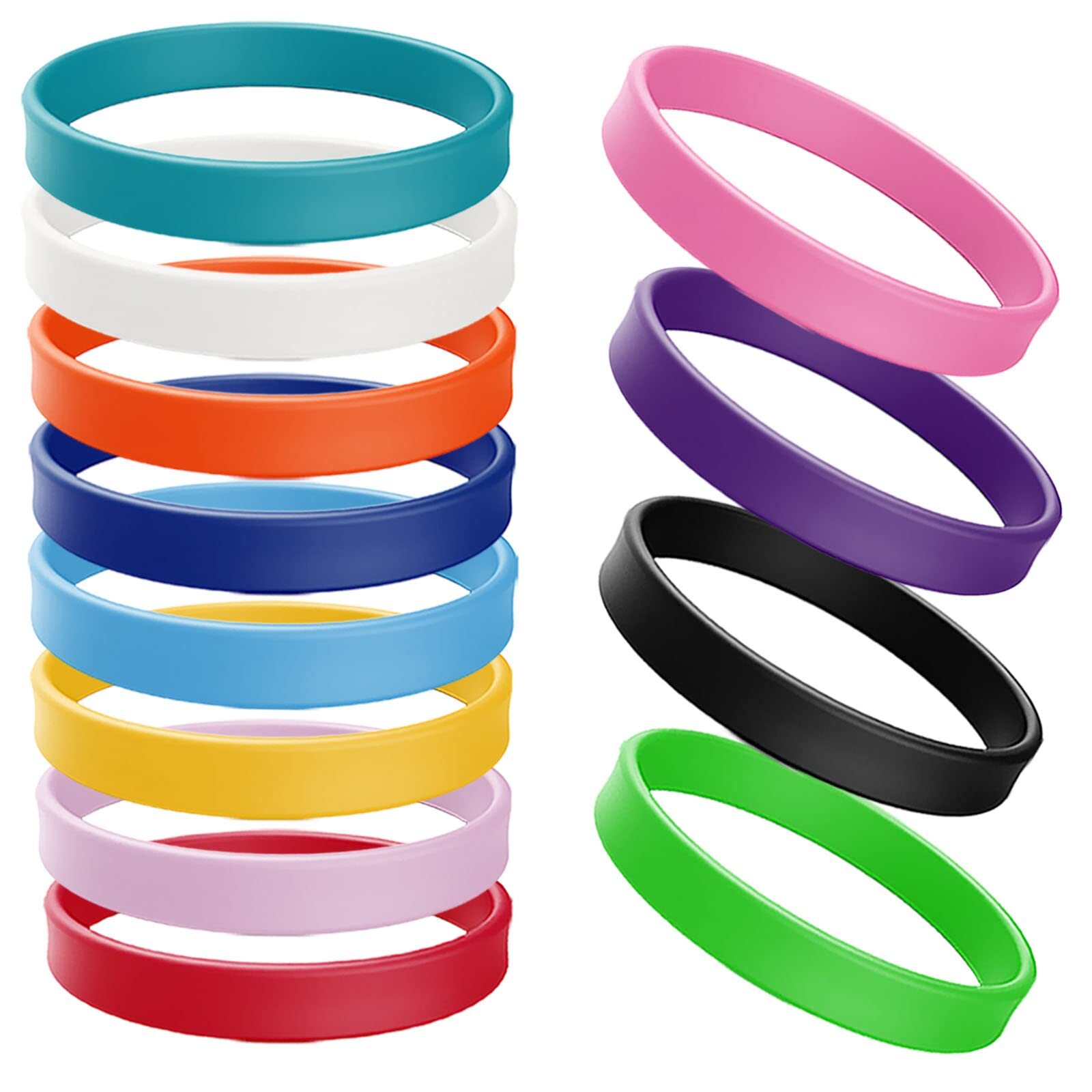 12 Pack Assorted Colors Silicone Wristbands Rubber Bracelets for Sports Game