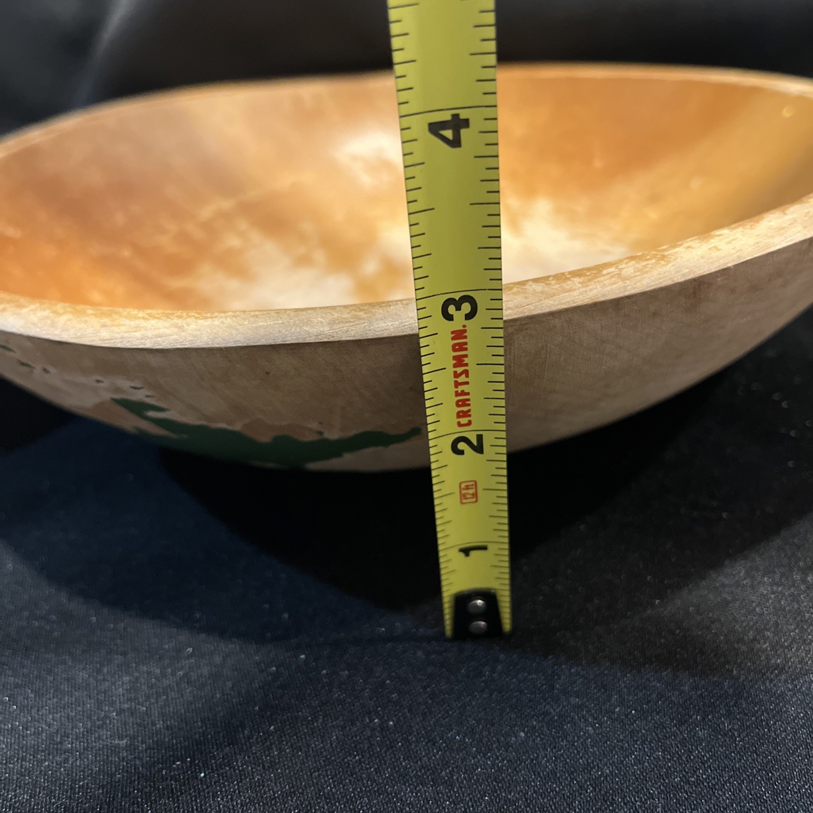 VTG Wooden Bowl with Set of 5 Natural Woven Twig Balls Home Decoration Decor