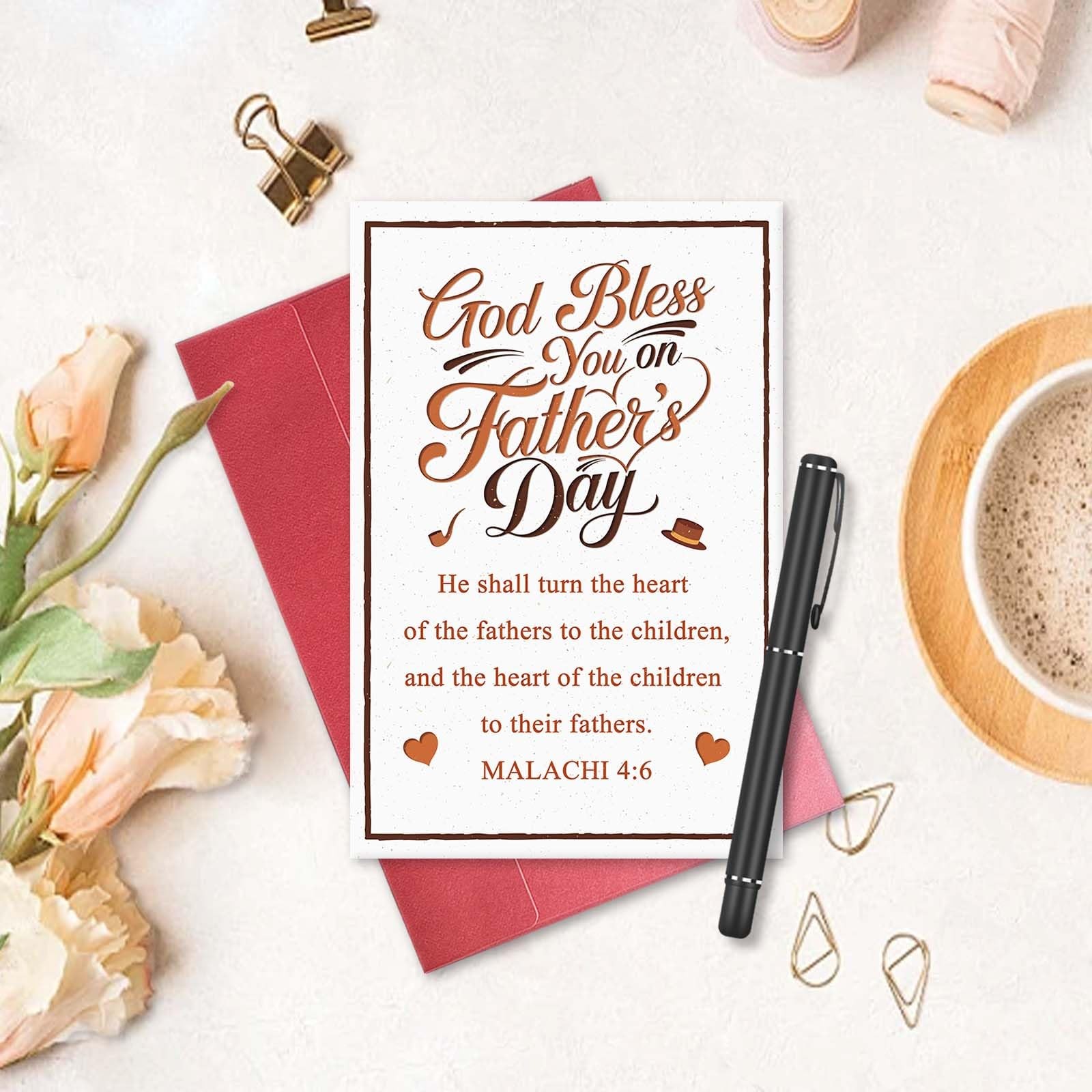 hvdler Religious Father’s Day Card, Bible 8.3 inches by 5.3 inches,