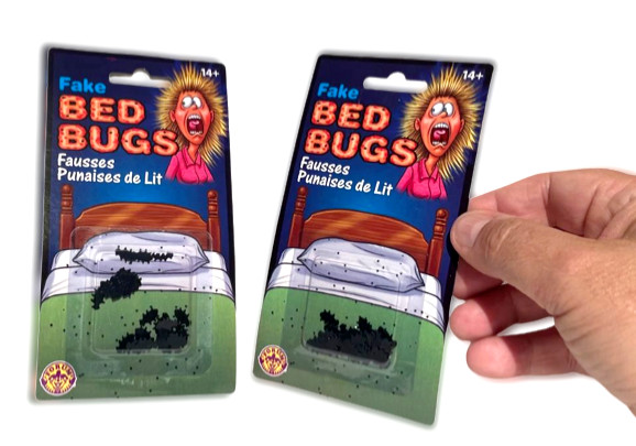2 Packs FAKE BLACK BED BUGS Tiny Mini Tick Prank Joke Gag Gift House Bedding