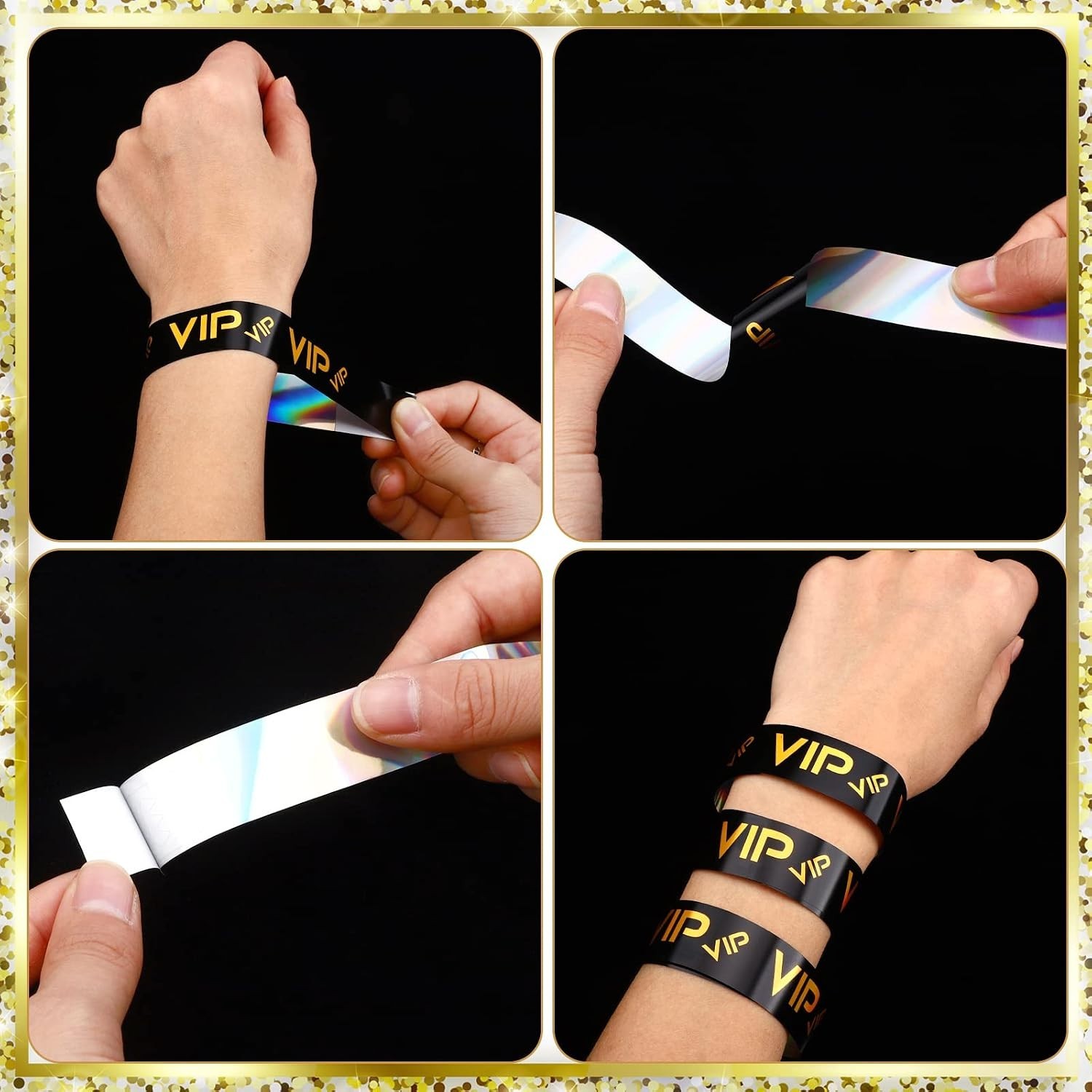 500 Pack VIP Plastic Wristbands Waterproof Bracelets for Events Concerts Parties