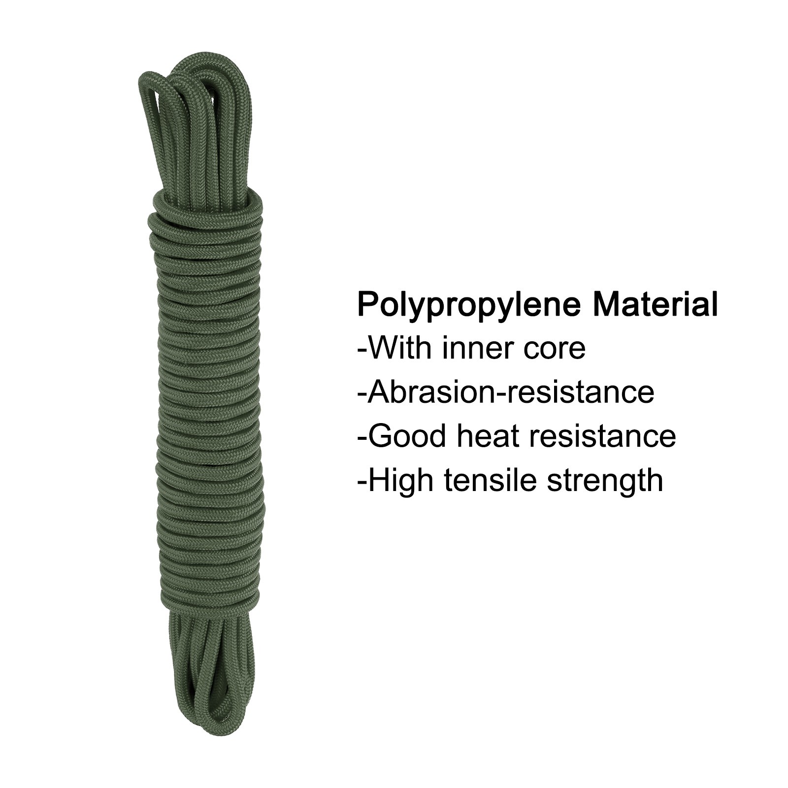 15M 3/8″ Green Polypropylene Rope for Outdoor Indoor