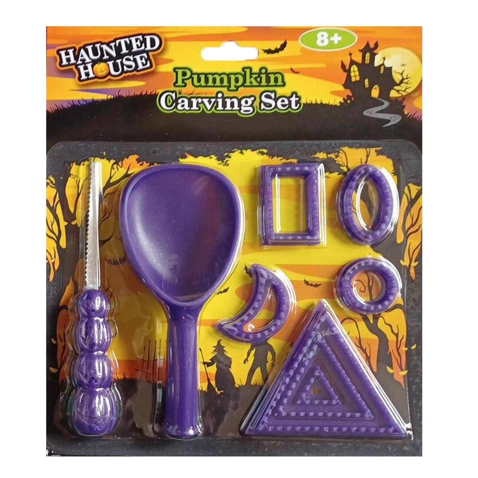 Halloween 9 Piece Pumpkin Carving Kit Kids Crafts Party Decoration – Purple