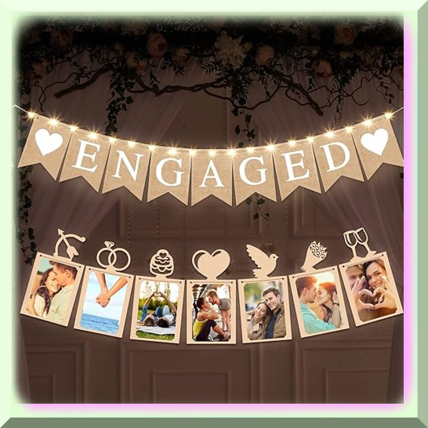 Wedding Engagement Banner and Photo Decor Set