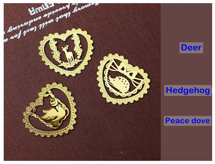 Mini Deer / Peace dove / Hedgehog – Gold-plated Stainless Clip Bookmarks Gift