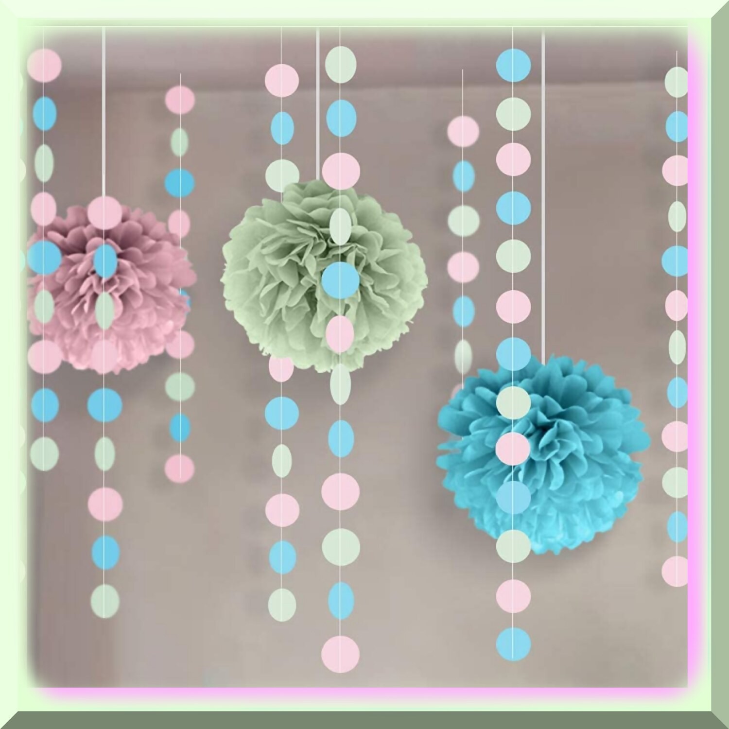 Pastel Circle Garland Banner for Spring Birthday