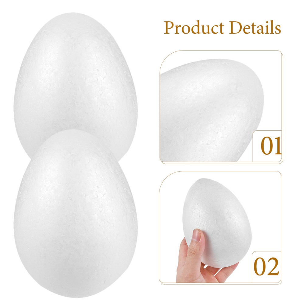 3Pcs Reusable Polystyrene Foam Eggs for Easter DIY Crafts Kids Painting Fun