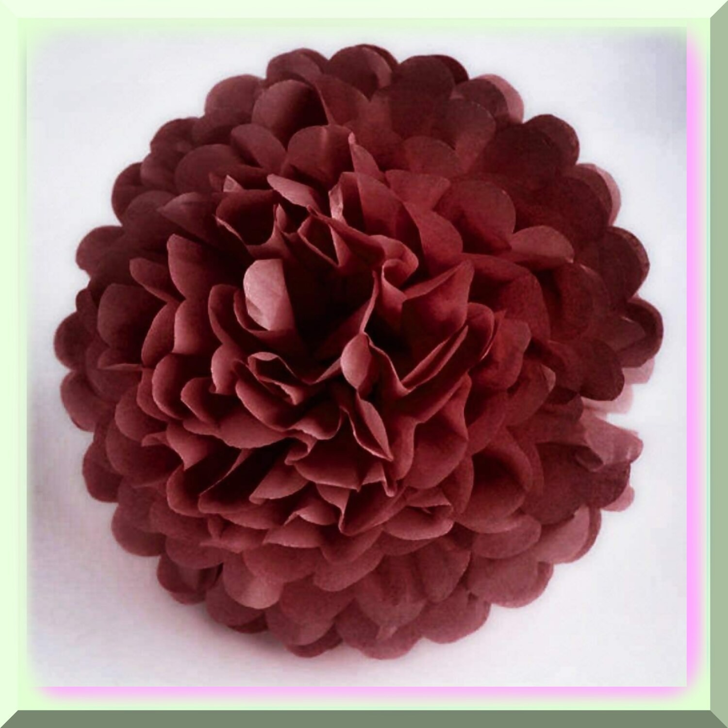 12 Grey and Burgundy Tissue Paper Pom Poms