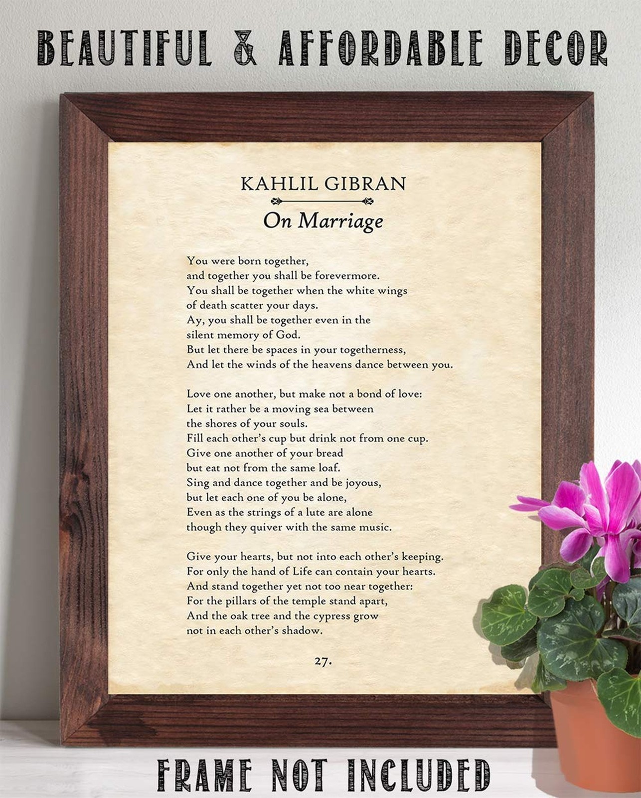 Kahlil Gibran On Marriage Poem 11×14 Unframed Print – Wedding Vows Wall Ar