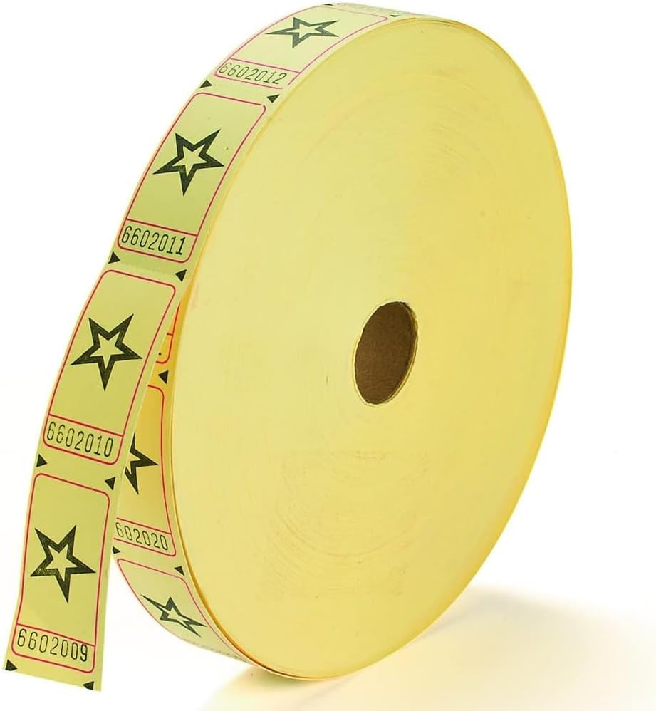 Star Single Roll Tickets (2000 Tickets per Roll) Party Supplies – Carnival, Chur