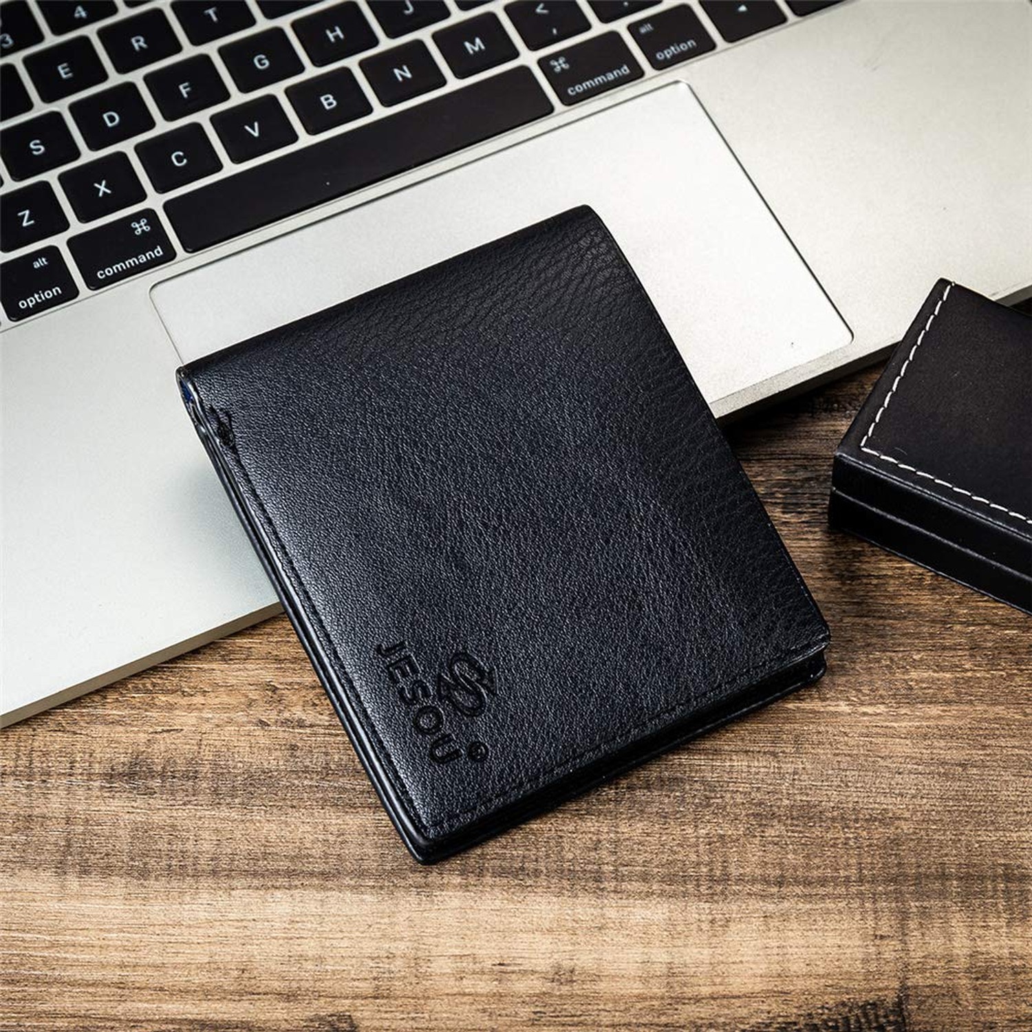 Belt Men Leather Black Set with Wallet Keychain Ballpoint Pen Sunglasses Watc…