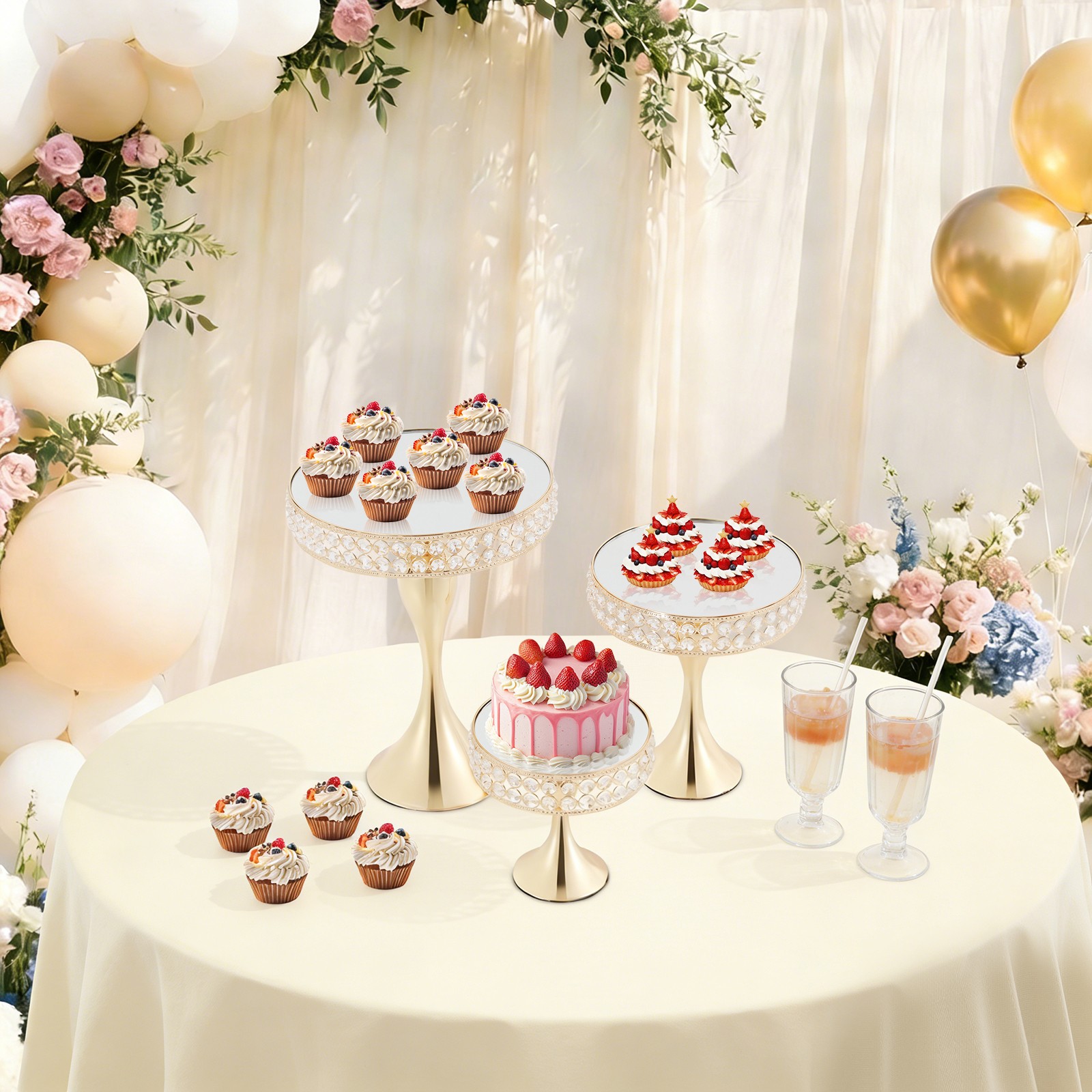 3 Pcs Cake Display Stands For Wedding/party/birthday/Baby Shower /celebration