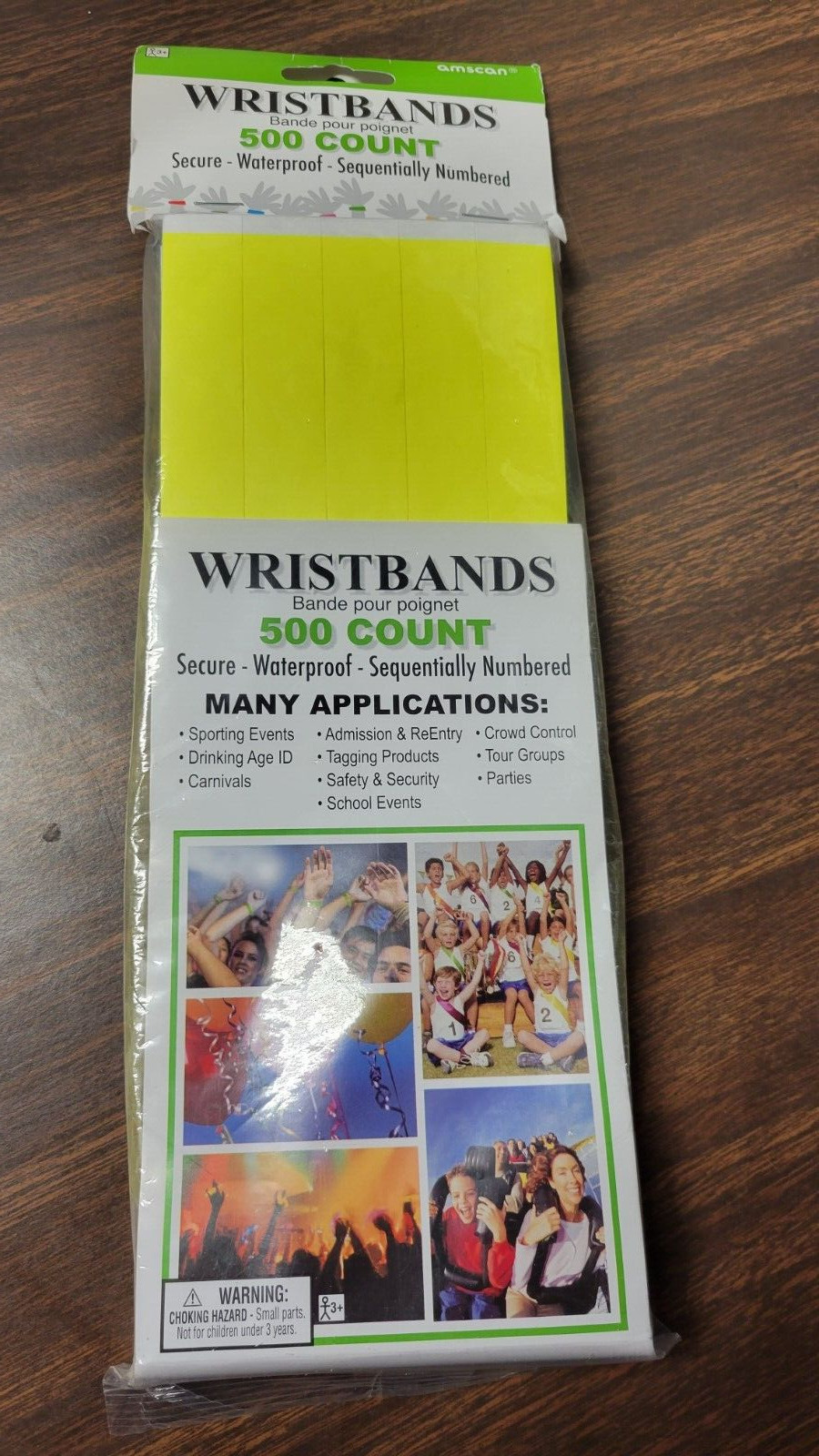 New Wristbands Yellow Numbered Admission Party Clubs Event Bar 500 Pc Lot