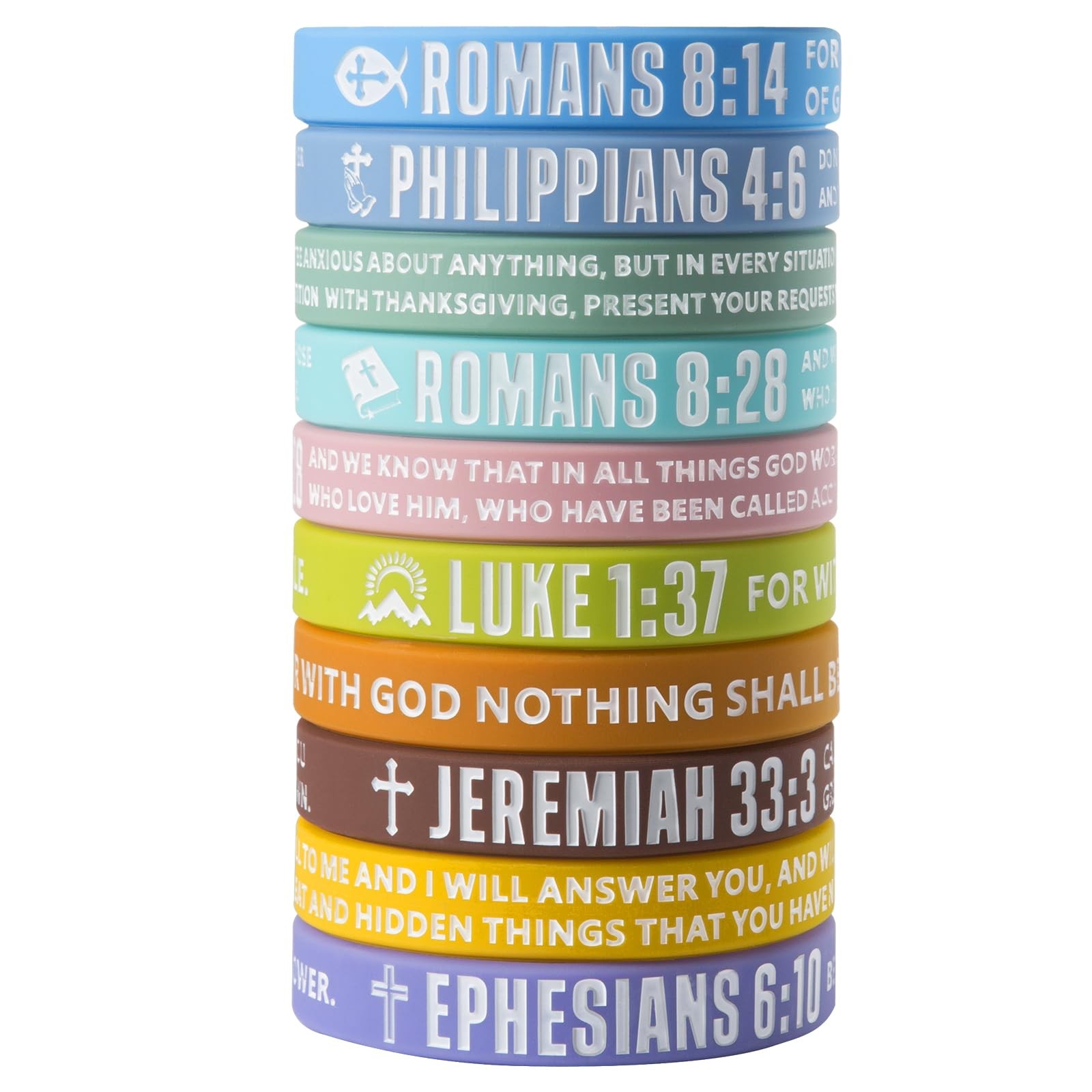 12 Pieces Bible Verse Bracelets Christian Scripture Bracelets Silicone Bible …