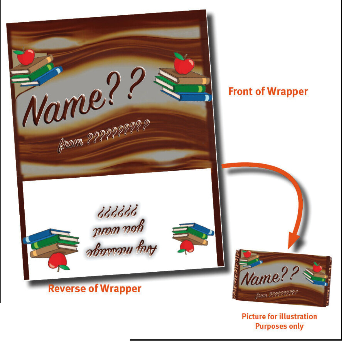 CHRISTMAS PERSONALISED CHOCOLATE BAR WRAPPER fits Galaxy 110g VARIOUS GIFT IDEA