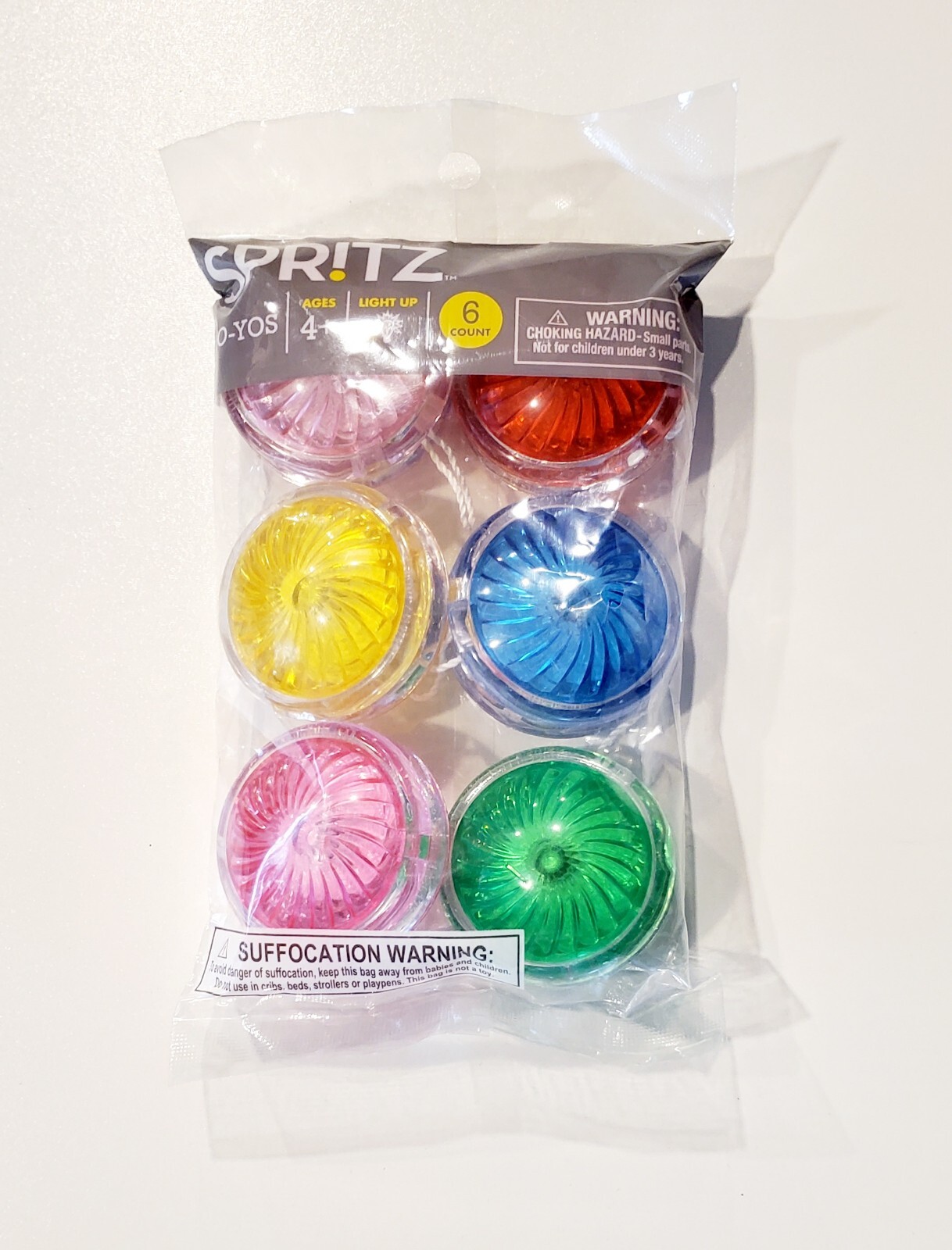 Spritz Light Up Yo Yos – 6 Count – 0.1 Pounds Ages 4+ Colorful Party Favors
