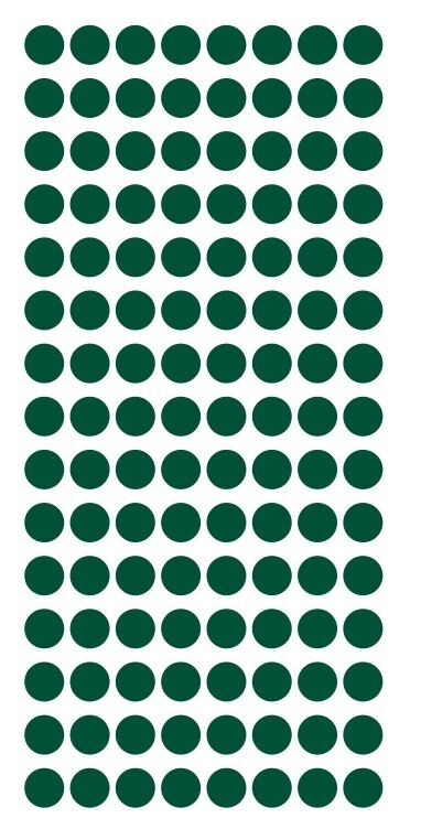 1/4″ Dark Green Dots Round Vinyl Color Code Inventory 1/4 Inch Dot Stickers